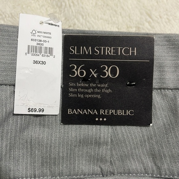 Banana Republic Mens  slim stretch Dress Pant Gray Size 36 x 30 - Picture 2 of 7